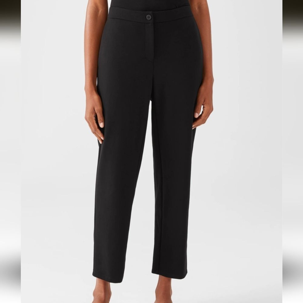 Eileen Fisher Slouchy Black Ankle Office  Pants Size Medium